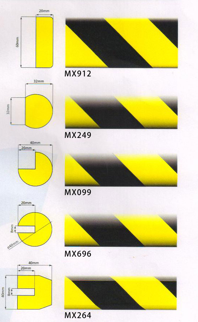 5款防撞條尺寸圖